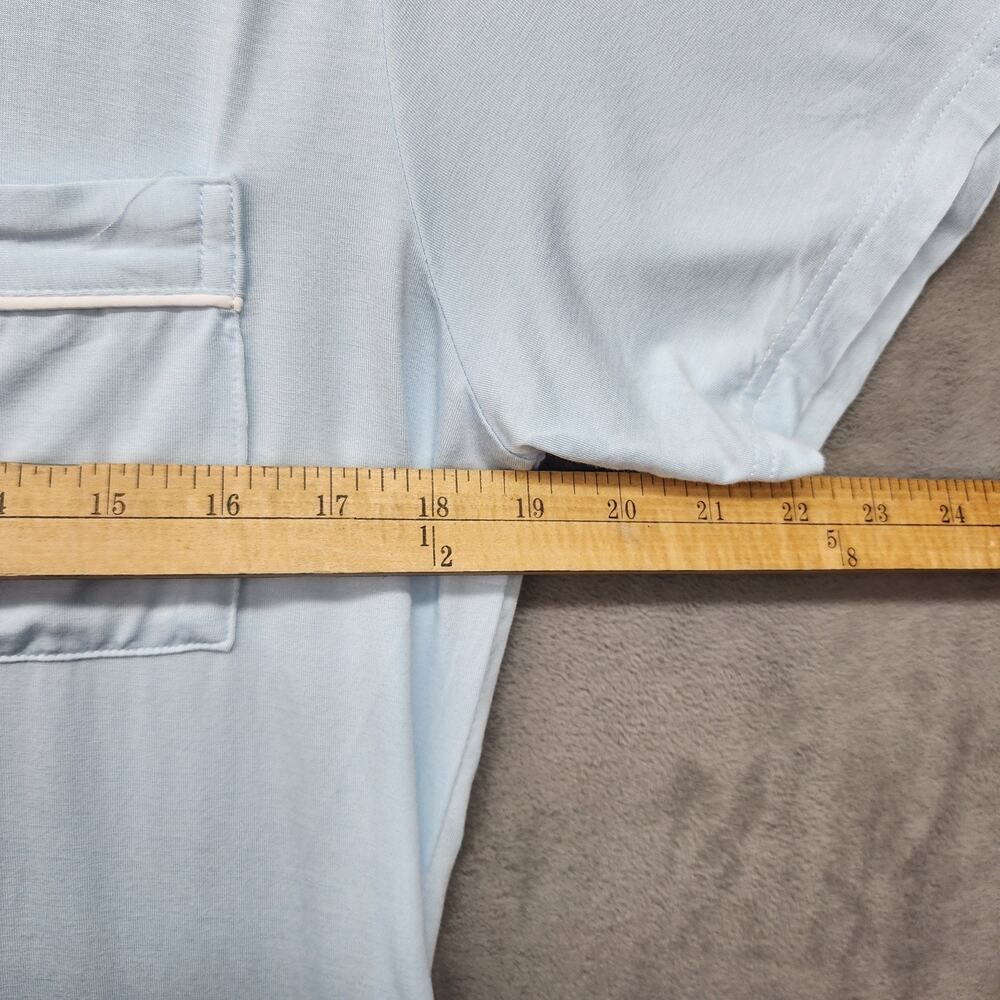 NWT SWOMOG Womens M Blue Button Down Pajama Set Shorts Soft Sleepwear Loungewear - Picture 6 of 14